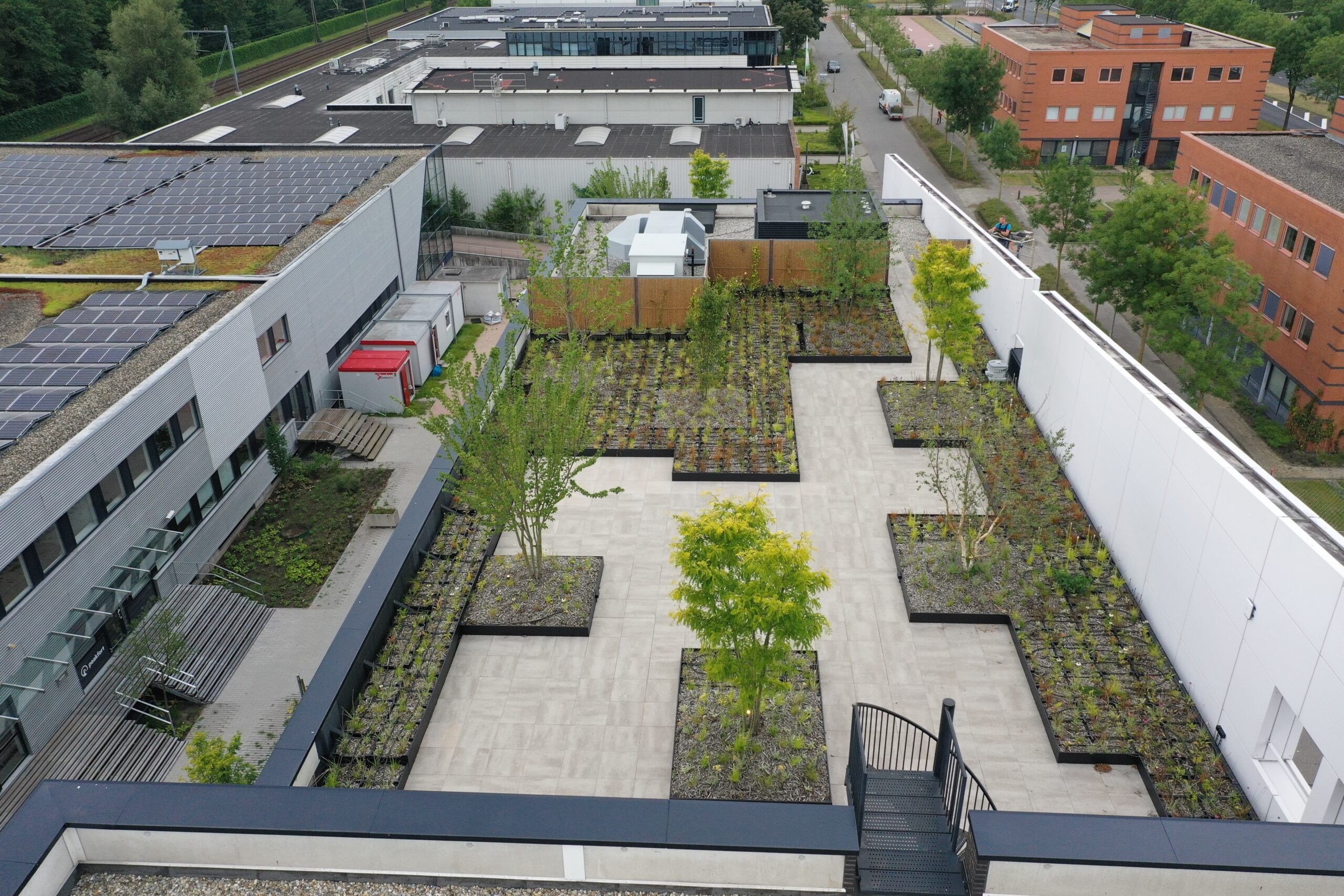 Innovatie Transformatie naar gezamenlijk verblijfsdak met lichtgewicht groenmodules